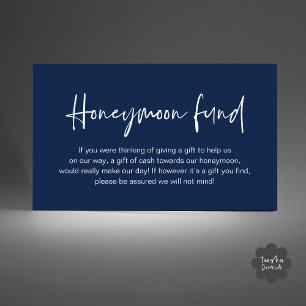 Wedding Honeymoon Fund, Huwelijkscadeaus in contan Informatiekaartje