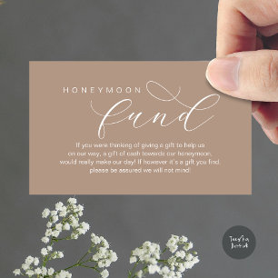 Wedding Honeymoon Fund, Wens, Modern minimalistisc Informatiekaartje