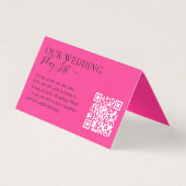 Wedding Hot Pink Fuchsia QR Code Playlist Kaart (Voorkant)