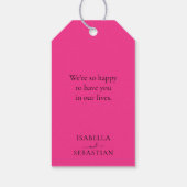Wedding Hot Pink Fuchsia Touch Cadeaulabel (Achterkant)