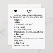 Wedding I Spy (Voorkant / Achterkant)