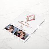 Wedding Initials 2 Photos Real Rose Gold Effect Folie Uitnodiging (Gedraaid)