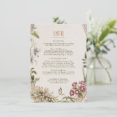 Wedding Insert INFO Vintage Kaart (Staand voorkant)