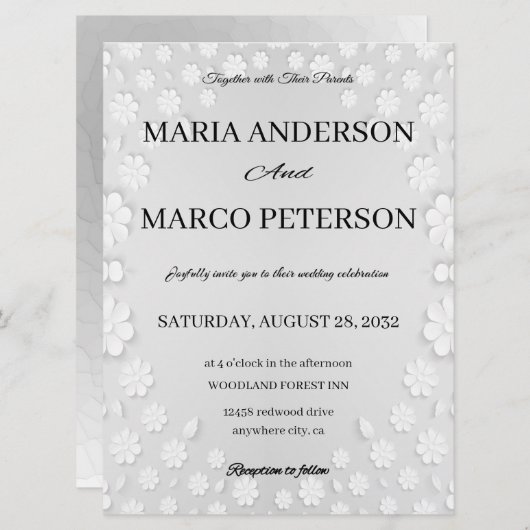 wedding Invitation (Devant / Derrière)