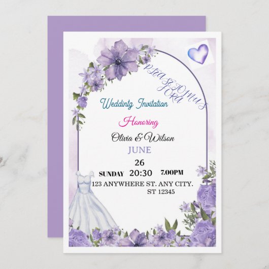 wedding Invitation (Devant / Derrière)