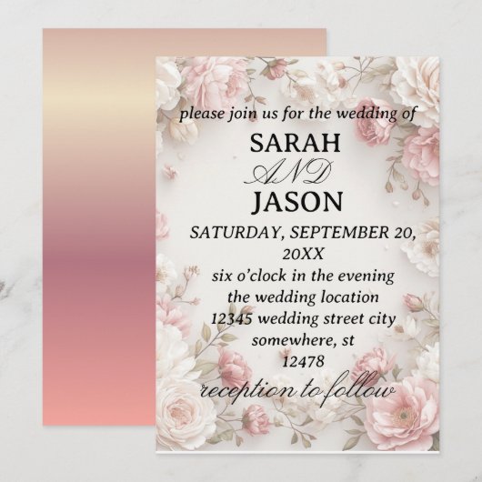 wedding invitation (Devant / Derrière)
