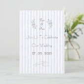 Wedding Invitation (12,7 cm x 17,8 cm) - Blue Stri (Debout devant)