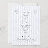 Wedding Invitation (12,7 cm x 17,8 cm) - Blue Stri (Dos)