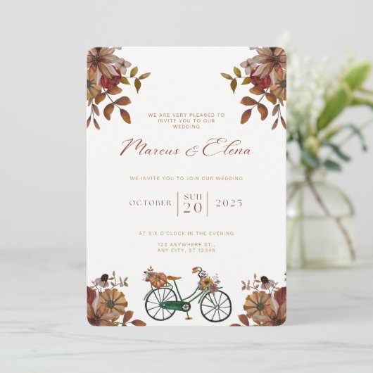 Wedding Invitation Beige Neutral Elegant Style (Debout devant)