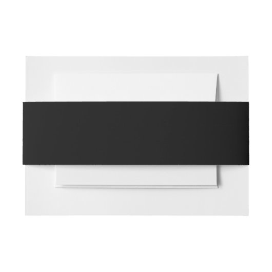 Wedding Invitation Belly Bands Floral Black Uitnodigingen Wikkel (Voorkant Voorbeeld)