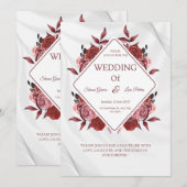 Wedding Invitation Black Gold Luxury Style (Devant / Derrière)