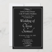 Wedding Invitation Black & White with Infinity Kaart (Voorkant)