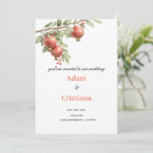 Wedding Invitation Blooming with Pomegranates  (Debout devant)