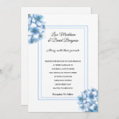 Wedding Invitation-Blue Hydrangeas Invitation Kaart (Voorkant / Achterkant)