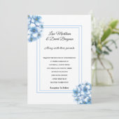 Wedding Invitation-Blue Hydrangeas Invitation Kaart (Staand voorkant)