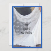 Wedding Invitation Blue Sapphire Bells Scrollwork Kaart (Achterkant)