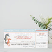 Wedding Invitation Boarding Pass Tickets Kaart (Staand voorkant)