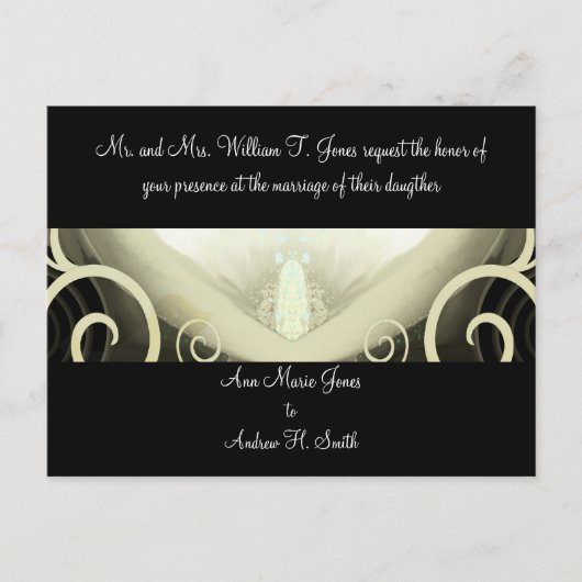 Wedding Invitation Cala Lily Uitnodiging Briefkaart (Voorkant)