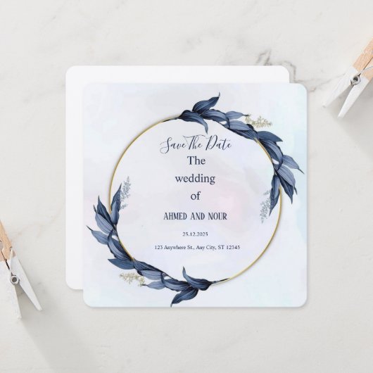 Wedding invitation card (Voorkant / Achterkant in situ)