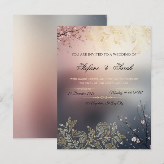 Wedding invitation card (Devant / Derrière)