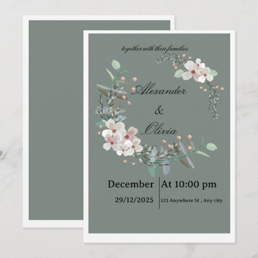 wedding invitation cards (Devant / Derrière)