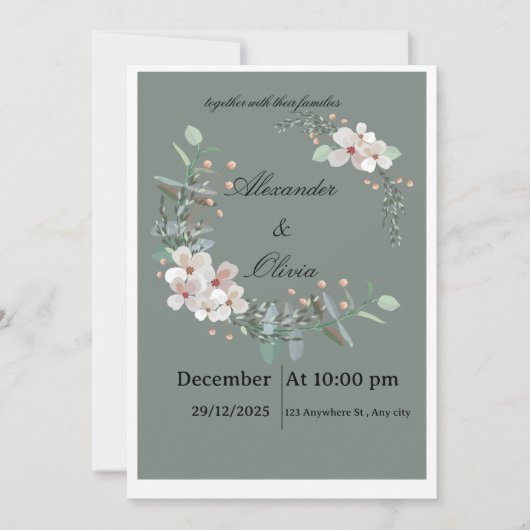 wedding invitation cards kaart (Voorkant)