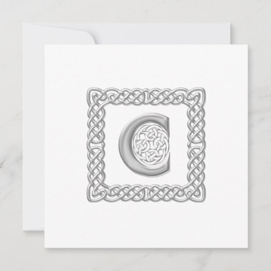 Wedding Invitation Celtic Monogram 'C' Irish Kaart (Voorkant)