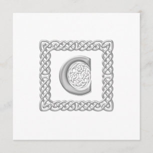 Wedding Invitation Celtic Monogram 'C' Irish Kaart