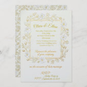Wedding Invitation - Classic Gold & Olive Branch  (Devant / Derrière)