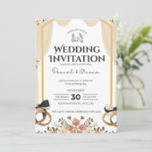 Wedding Invitation Clean White Modern Style (Debout devant)