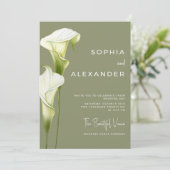 Wedding Invitation "Delicate Calla Lilies" (Debout devant)