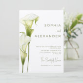 Wedding Invitation "Delicate Calla Lilies" (Debout devant)