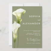 Wedding Invitation "Delicate Calla Lilies" Kaart (Voorkant)