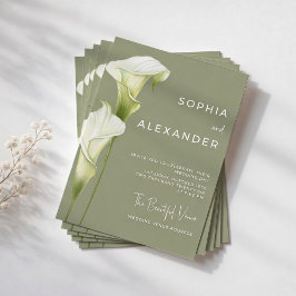 Wedding Invitation "Delicate Calla Lilies" Kaart
