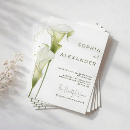 Wedding Invitation "Delicate Calla Lilies" Kaart