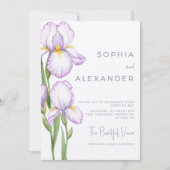 Wedding Invitation "Delicate Irises" (Devant)