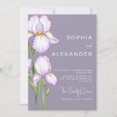 Wedding Invitation "Delicate Irises" Kaart (Voorkant)