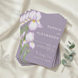 Wedding Invitation "Delicate Irises" Kaart