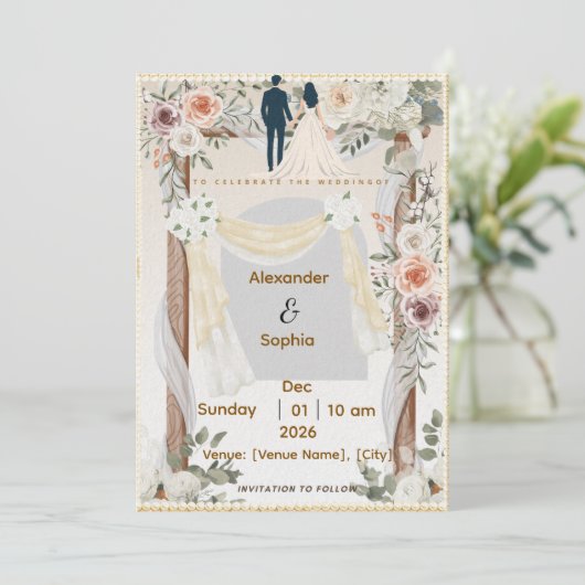 Wedding Invitation | Editable Modern Template (Debout devant)