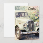 Wedding Invitation Elegant wedding car (Devant / Derrière)