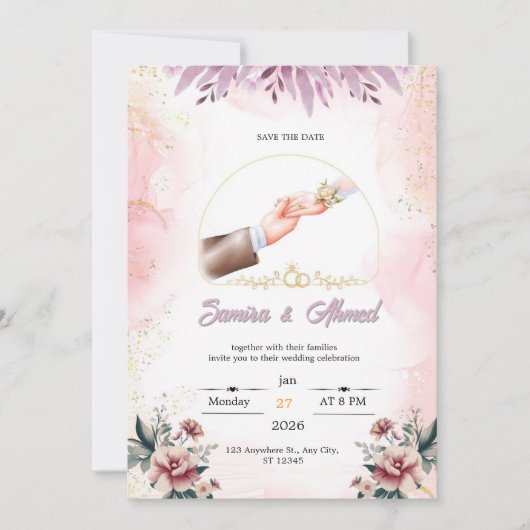 Wedding invitation feestdagenkaart (Voorkant)