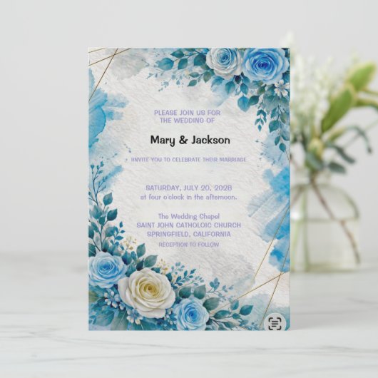 Wedding Invitation Floral (Debout devant)