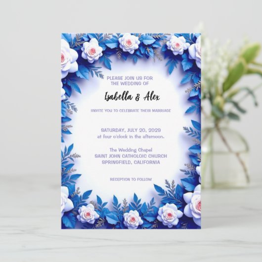 Wedding Invitation Floral (Debout devant)