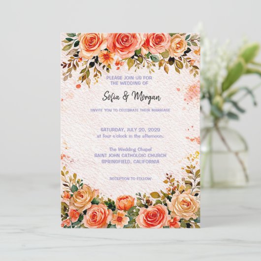 Wedding Invitation Floral (Debout devant)