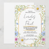  Wedding invitation Floral Daisy (Devant / Derrière)