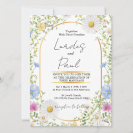 Wedding invitation Floral Daisy Kaart