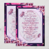 Wedding Invitation Floral Elegant Minimalist (Devant / Derrière)