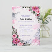 Wedding Invitation Floral Kaart (Staand voorkant)