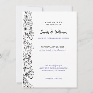 Wedding Invitation Floral Kaart