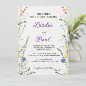 Wedding invitation Floral Romanctic (Debout devant)